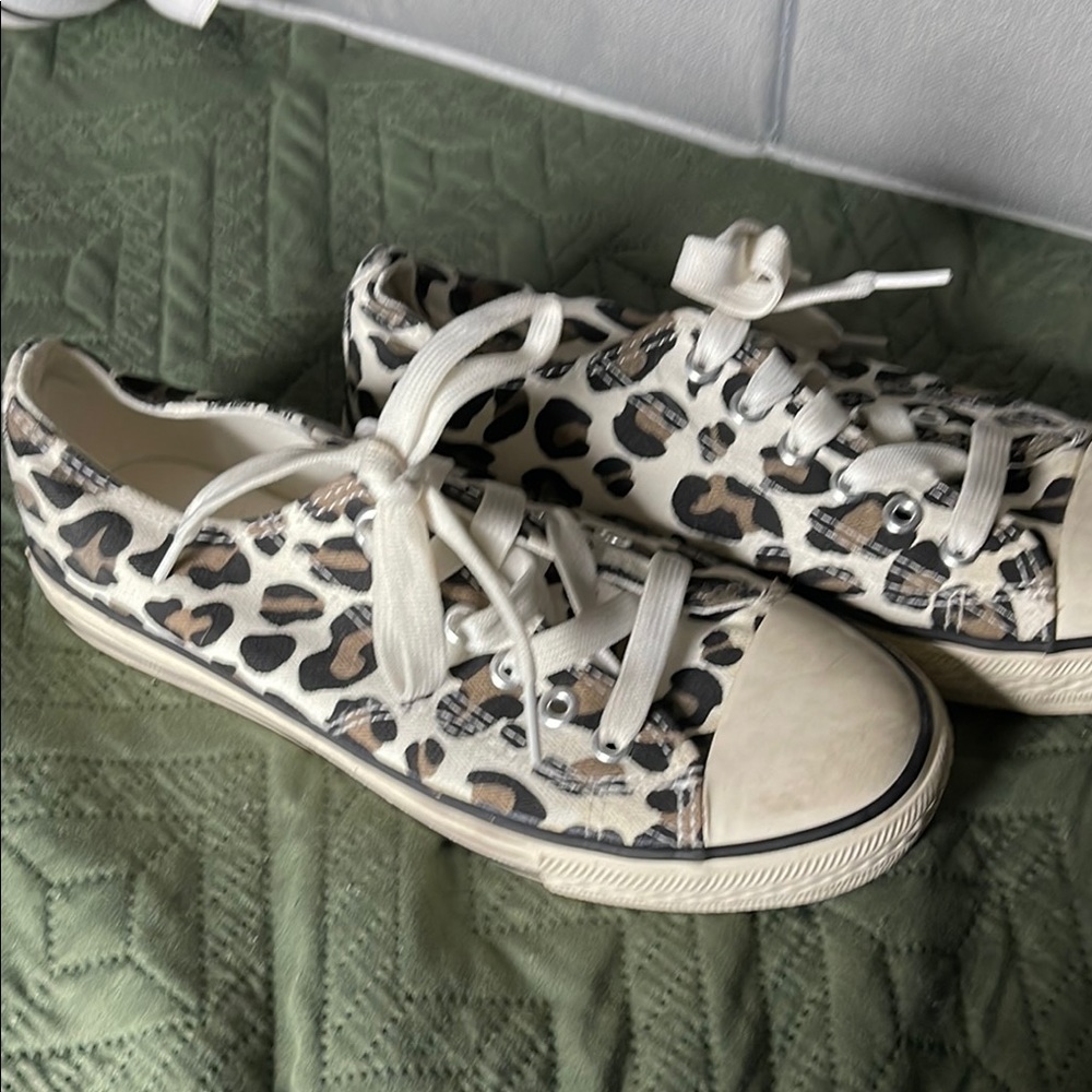 Leopard Print Canvas Sneakers